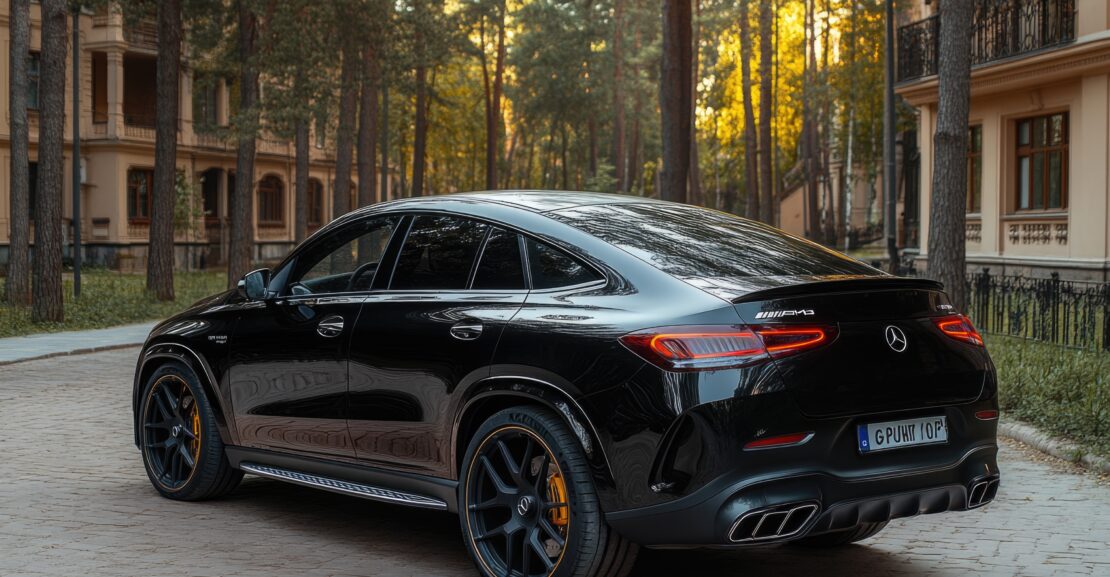 Mercedes-Benz GLE AMG 63 negro estacionado en un parque